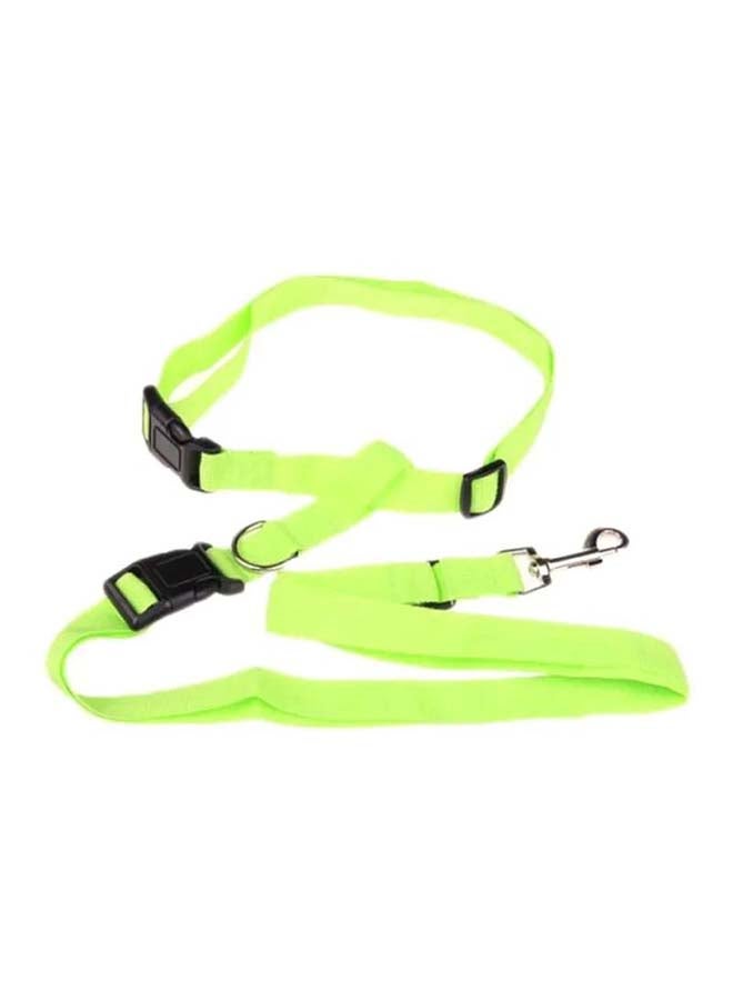 إسكدنيا 3-Piece Adjustable Hands Free Leash With Waist Belt Green/Black Size 78-140x2.5, 58-100x2.5, Connecting Cord Size- 16x2.5cm - Image 1
