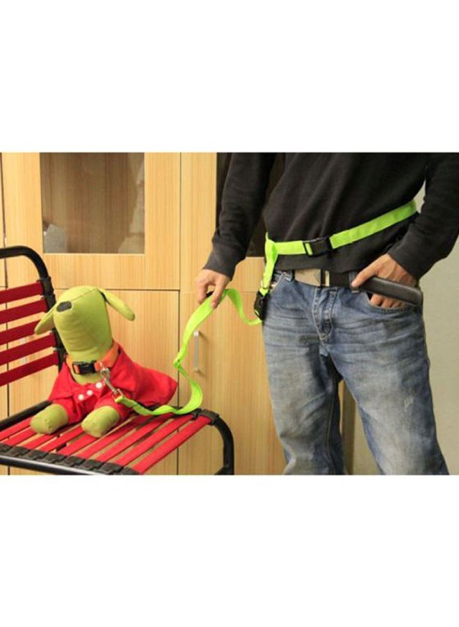 إسكدنيا 3-Piece Adjustable Hands Free Leash With Waist Belt Green/Black Size 78-140x2.5, 58-100x2.5, Connecting Cord Size- 16x2.5cm - Image 3