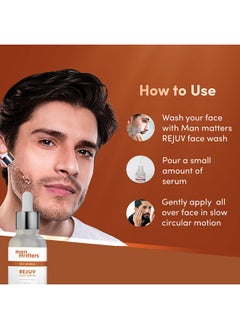 Man Matters Rejuv Face Serum | Radiant Skin, Fights Acne, Acne Scars, Aging & Dark Spots | 10% Niacinamide & 2% Kakadu Plum (The Purest Form Of Vitamin C) | Co-Created By Dermatologists | 30 Ml  - Image 4