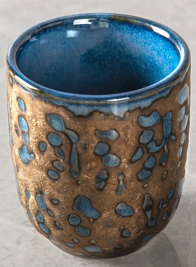 MAAC HOME Qbebe MAAC Home  Ocean Blue Retro Style cup Elegant Durable and Classic design Perfect for Family Everyday Use, and Family Get- Together, Restaurant, Banquet and More (Set of 4) - Image 3