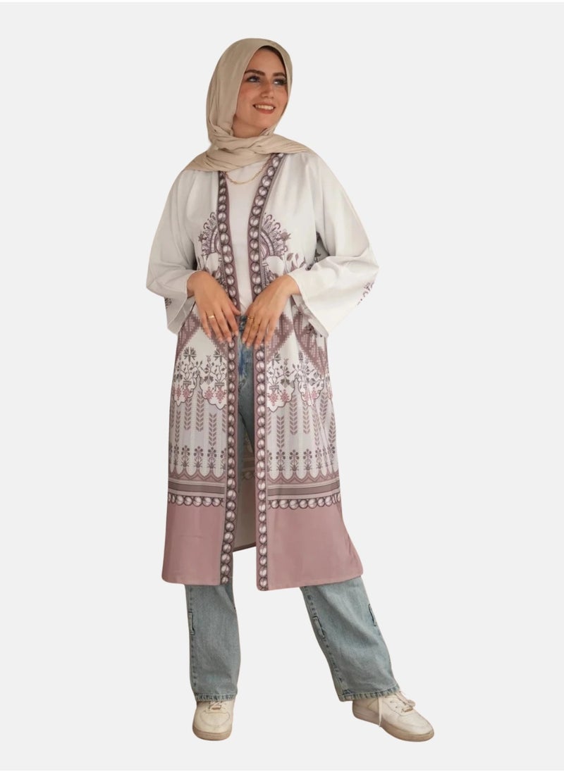 ماركة غير محددة كارديغان مفتوح بأكمام طويلة – خفيف وأنيق بطول 125 سم  - Image 1