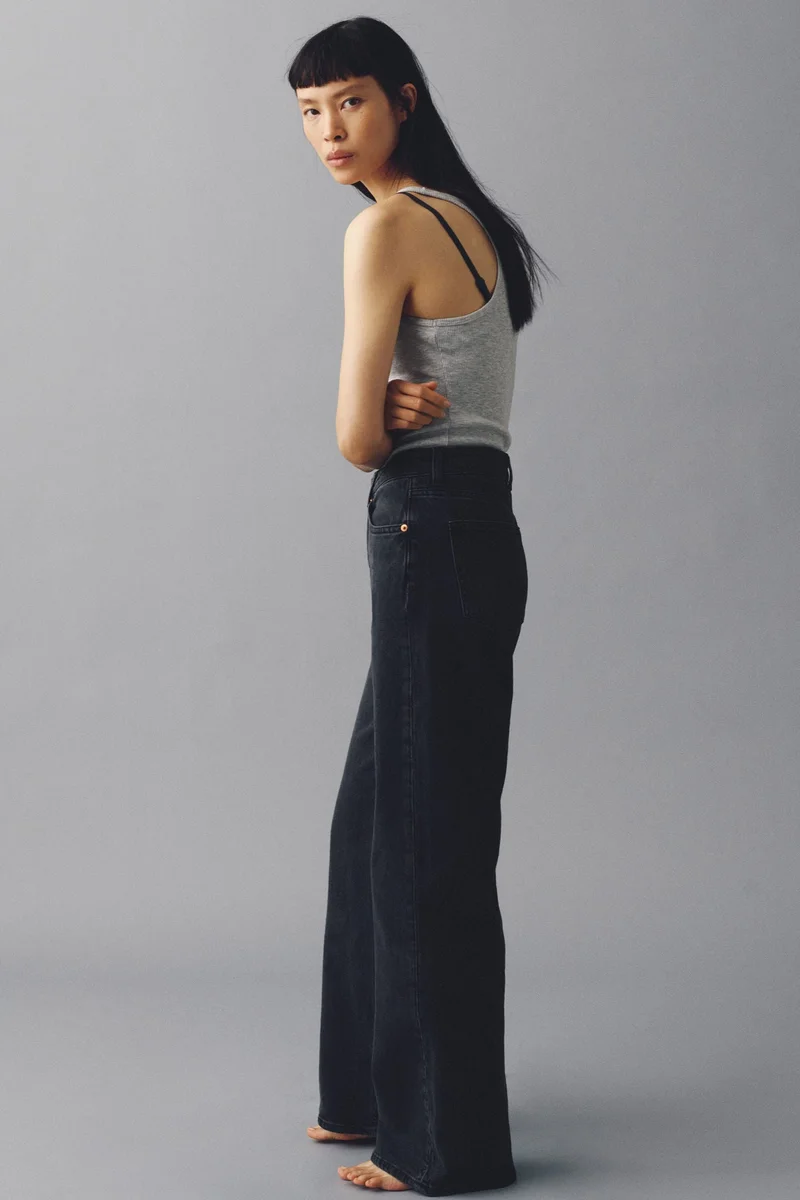 H&M  Wide High Jeans for Women | Best Price UAE