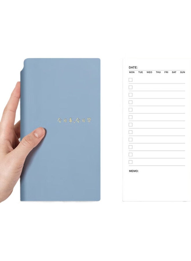 Ujia Daily Planner, Study Schedule, Time Management Planner, A6 Portable, Work Efficiency Handbook, Calendar, Journal, To-Do List, Planner, Gray-Blue - Image 2