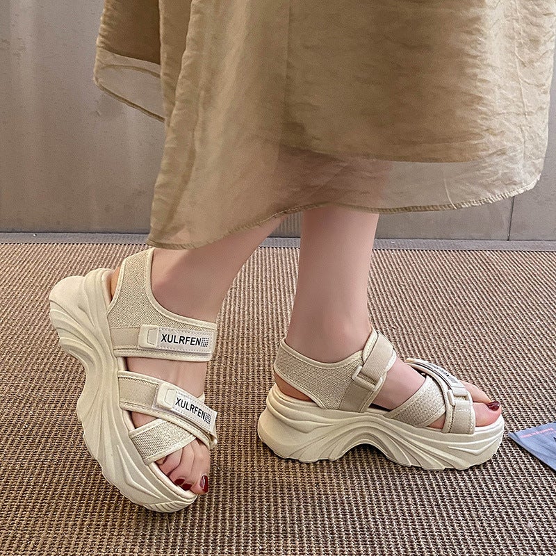 Sports Sandals Women'S 2023 Style Platform Platform Women'S Shoes Cyber Celebrity High Heel Fashionable Roman Casual Shoes - Image 5