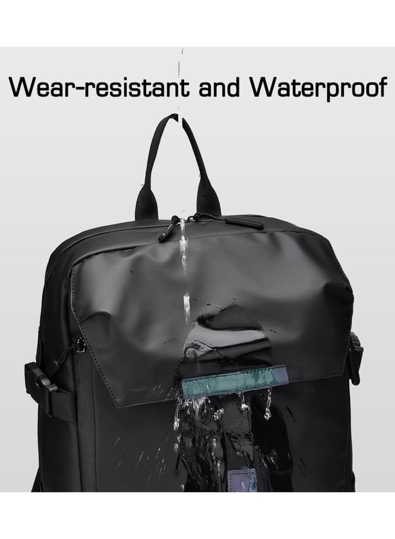 حقيبة ظهر كاجوال مزدوجة الكتف من قماش أكسفورد عالية الجودة المقاوم للماء بسعة كبيرة [20-39] لترًا، إغلاق بسحاب مع جيب أمامي قابل للتوسيع لكرة القدم والخوذة و حجرة كمبيوتر محمول و أحزمة قابلة للتعديل حقيبة متعددة الوظائف للسفرو حقيبة كمبيوتر محمول مقاس 15.6 بوصة و حقيبة ظهر جامعية للأمتعة والرياضة للنساء والرجال - 45×28×13 سم - Image 4