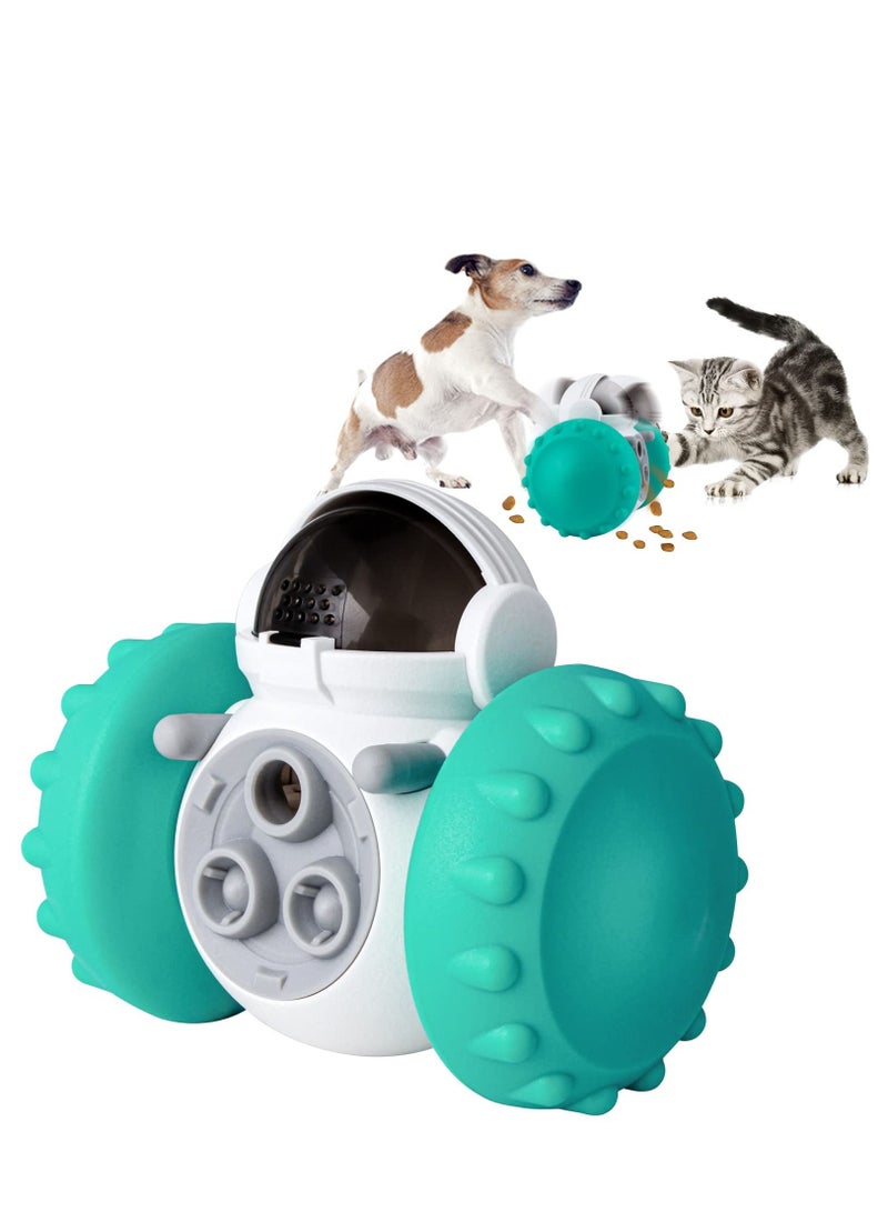 SYOSI Interactive Dog Toy Treat Dispensing Puppy Toys Automatic Durable Puzzle Toy Slow Feeder for Improve IQ, Reduce Boredom, Automatic  Food Dispensing Toy for Small Medium Large Dogs Cats,   Blue - Image 2