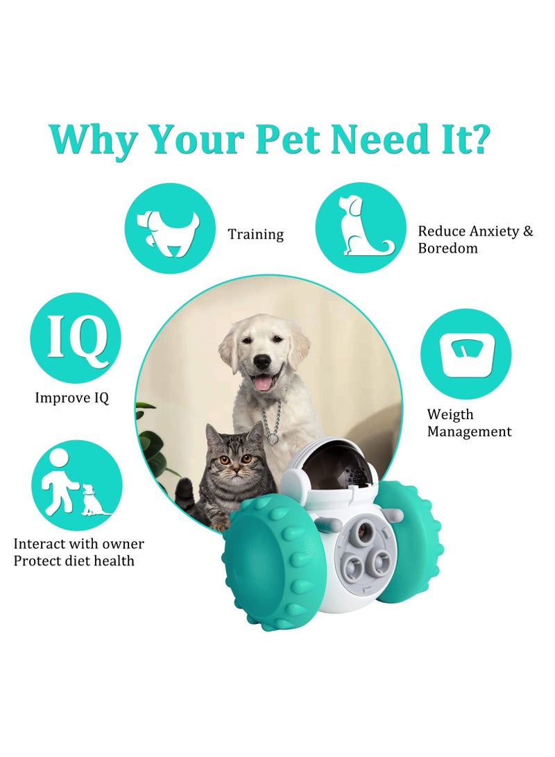 SYOSI Interactive Dog Toy Treat Dispensing Puppy Toys Automatic Durable Puzzle Toy Slow Feeder for Improve IQ, Reduce Boredom, Automatic  Food Dispensing Toy for Small Medium Large Dogs Cats,   Blue - Image 4