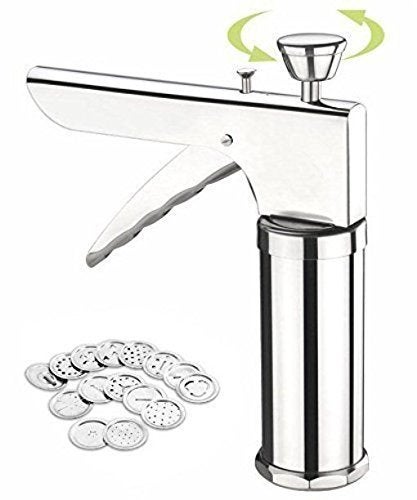 siddhmurti Kitchen Press with Stainless Steel Jalis 12 Piece Muruku Gripper Farsan Sev Maker Hand Press Pasta Maker - Image 1