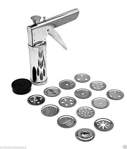 siddhmurti Kitchen Press with Stainless Steel Jalis 12 Piece Muruku Gripper Farsan Sev Maker Hand Press Pasta Maker - Image 4