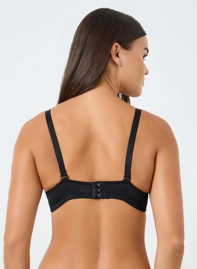 Styli Multi Pack of 2 - Padded Wired Solid Balconette Bra with Metal Trim for Women | Best Price UAE