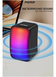Faster FS-71 USB Powered Computer Speakers with RGB LED Lights - 3.5mm AUX Input, Stereo Multimedia Sound for Gaming, PC, Desktop, Laptop, and Mobile Devices - Powerful Output, Deep and Rich Sound  - Image 3