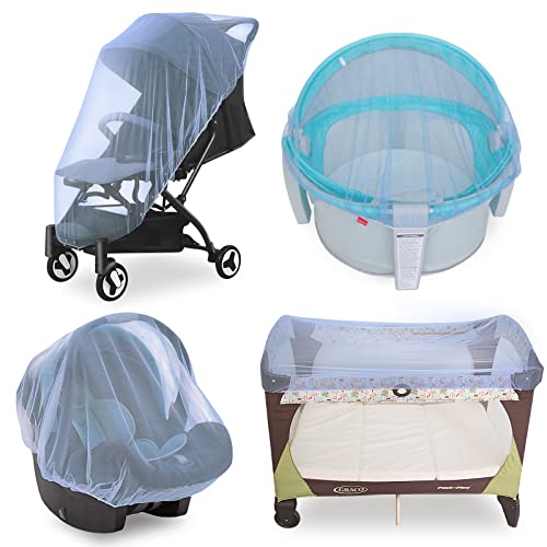 Coldwind Mosquito Net for Stroller Baby Mosquito Netting for Strollers, Bassinets, Cradles, Playards, Pack N Plays and Portable Mini Crib, Baby Insect Netting, Blue - Image 1