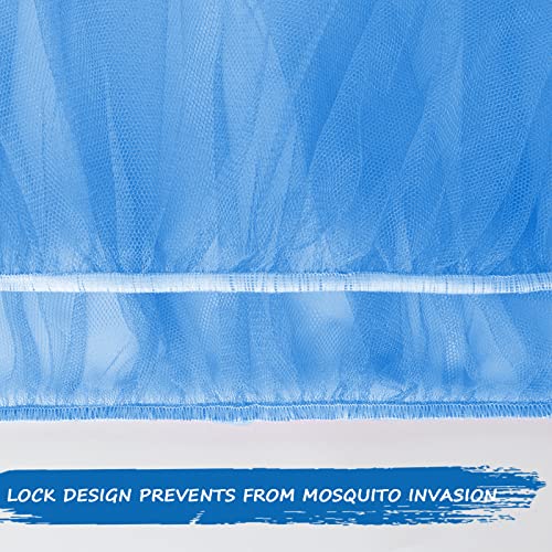 Coldwind Mosquito Net for Stroller Baby Mosquito Netting for Strollers, Bassinets, Cradles, Playards, Pack N Plays and Portable Mini Crib, Baby Insect Netting, Blue - Image 4