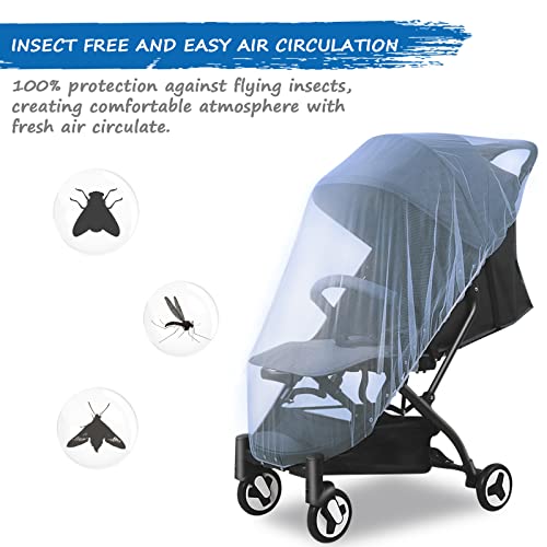 Coldwind Mosquito Net for Stroller Baby Mosquito Netting for Strollers, Bassinets, Cradles, Playards, Pack N Plays and Portable Mini Crib, Baby Insect Netting, Blue - Image 5