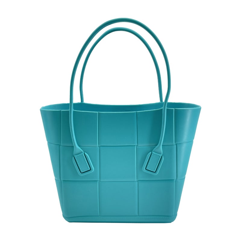 2023 New Style Basket Bag, Checkered Tofu Block Bag, Eva Handbag, Shoulder Bag, Beach Bag, Outdoor Travel Bag - Image 1