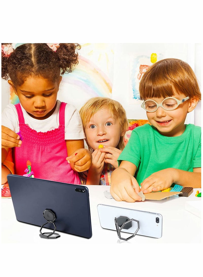 SYOSI 3Pack Magnetic Mobile Phone Holder Foldable Cellphone Double Ring Kickstand 360° Rotation Cell Stand Compatible with Iphone Ipad Tablets for Desk Car Mount Back Grip - Image 2