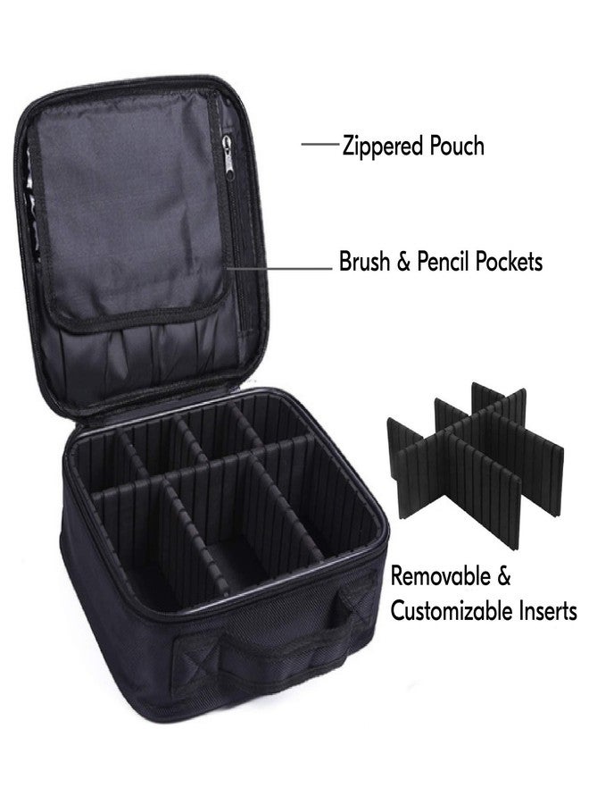 Aeroblend Customizable Makeup Bag - Adjustable Divider Cosmetic Case for Travel & Organization - Red (Quilted Black) - Image 2