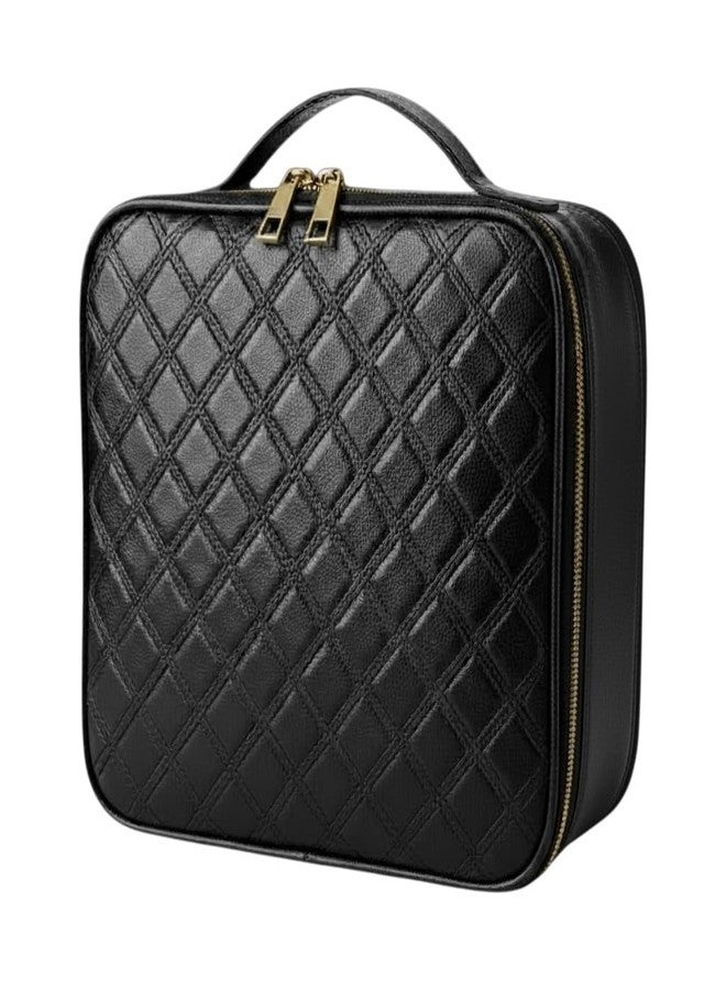 Aeroblend Customizable Makeup Bag - Adjustable Divider Cosmetic Case for Travel & Organization - Red (Quilted Black) - Image 1