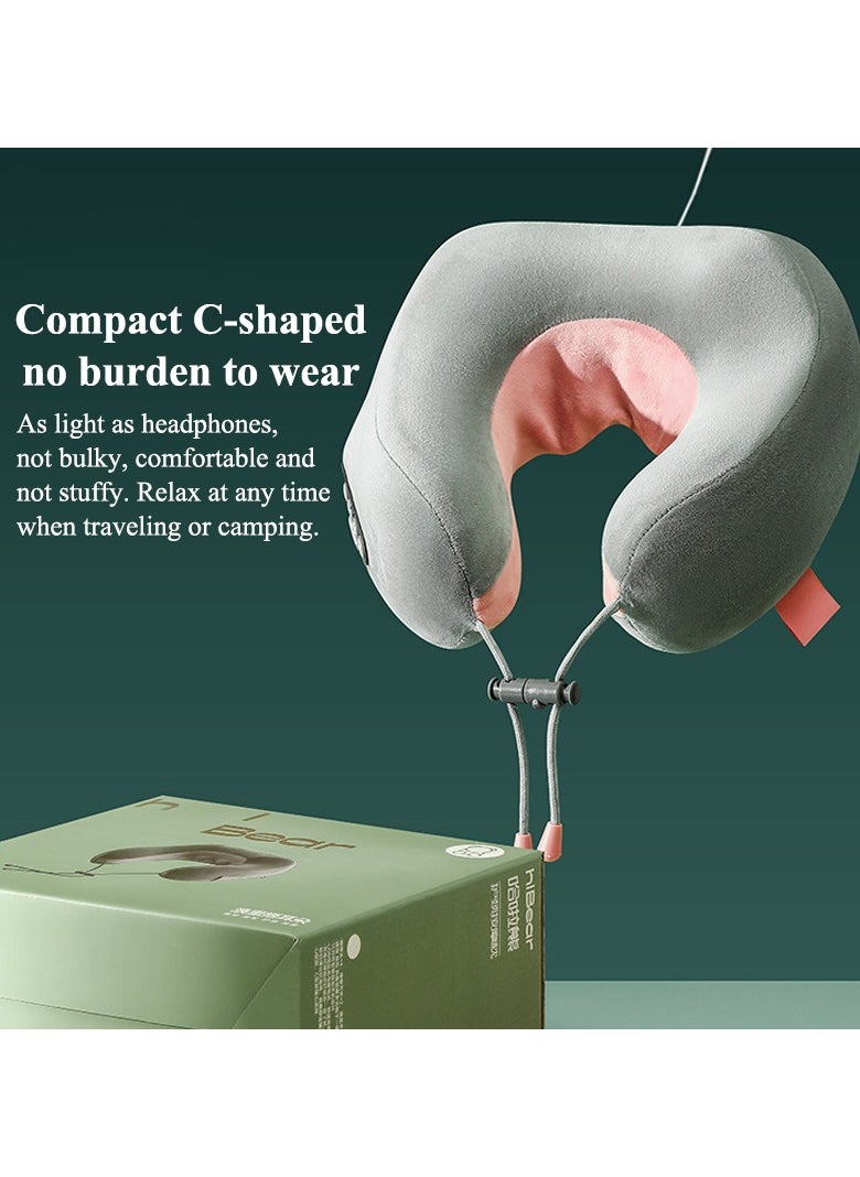 General - Home use C-type neck massager multifunctional portable pillow kneading cervical vertebra office nap neck and shoulder massage pillow (C-type massager 4 functions 2 heads kneading vibration + hot compress) - Image 1