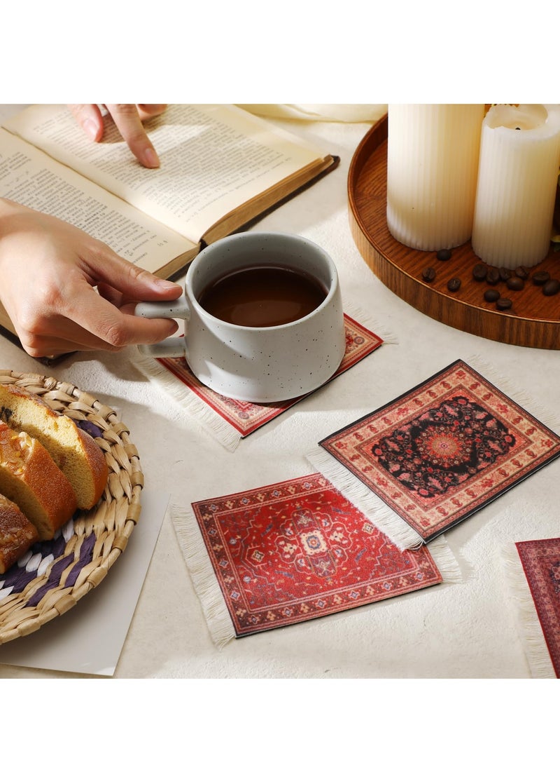 10pcs Table Coasters, Coffee Mat Coffee Cup Mat Coffee Mug Mat Table Mat, carpet table coasters, placemats, beverage table mats, bohemian coasters, non-slip heat-resistant beverage coasters - Image 3
