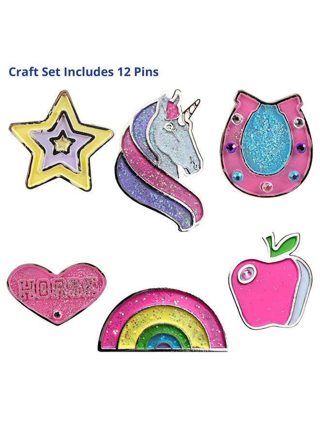 Breyer Breyer Horses Paint and Wear Enamel Pins Craft Set | Pins, Paints, Glitter & Rhinestones | Includes 12 Enamel Pins | Model #4240 - Image 3