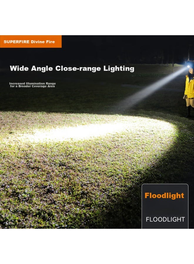 SupFire Hlj01 Flashlight, High Brightness, Rechargeable, Ultra-Bright, Compact, Long-Lasting Battery, Long-Range, For Cycling, Illumination, Emergency Light - Image 4
