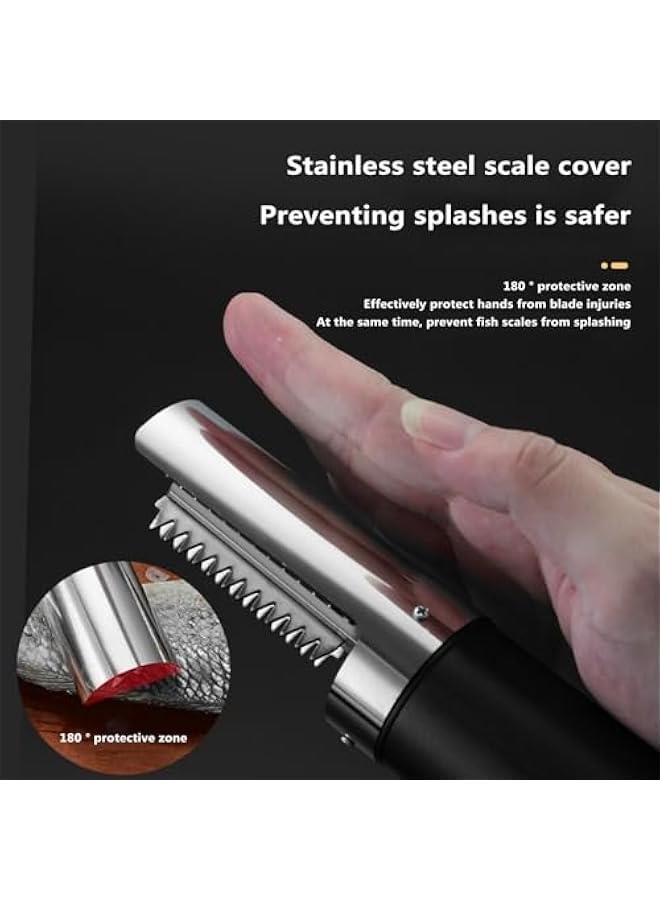 Electric Fish Scaler Scraper Remover, Powerful Cordless Fish Scale Descaler Cleaning and Blade for Left-Handed and Right-Handed People Scraping Fish Scales,Green - Image 4