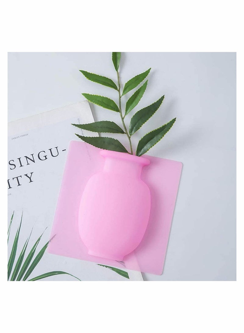 Excefore مزهرية زهور سيليكون، مزهريات زهور لاصقة، مزهرية زهور مزخرفة معلقة وإعادة الاستخدام مثبتة على الحائط، مناسبة لمنزل ومطبخ ومكتب وحفل زفاف ومهرجان، 3 قطع - Image 5