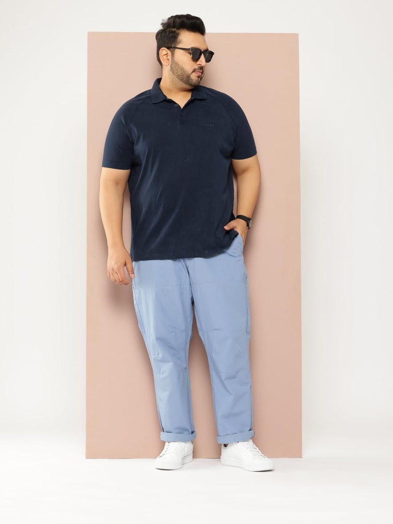 Thomas Scott Men's | Plus Size | Regular Fit | 100% Cotton | Breathable Fabric | Solid Color | Trouser | Chino | Casual Pants for Men (CCBT124_Midblue_46) Mid Blue - Image 5