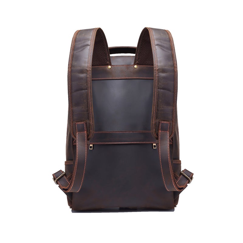 Crazy Horse Leather Men'S Retro Backpack Top Layer Cowhide Large Capacity Casual Business Backpack For Men - Image 5