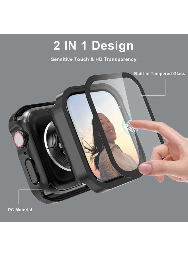 Loquat Suitable For Apple S10 Watch Case Iwatch8 9ultra Waterproof Protective Case Film Integrated Electroplated Waterproof Watch Case-Color:Starlight Color (matte)-Appearance Size:40mm  - Image 3