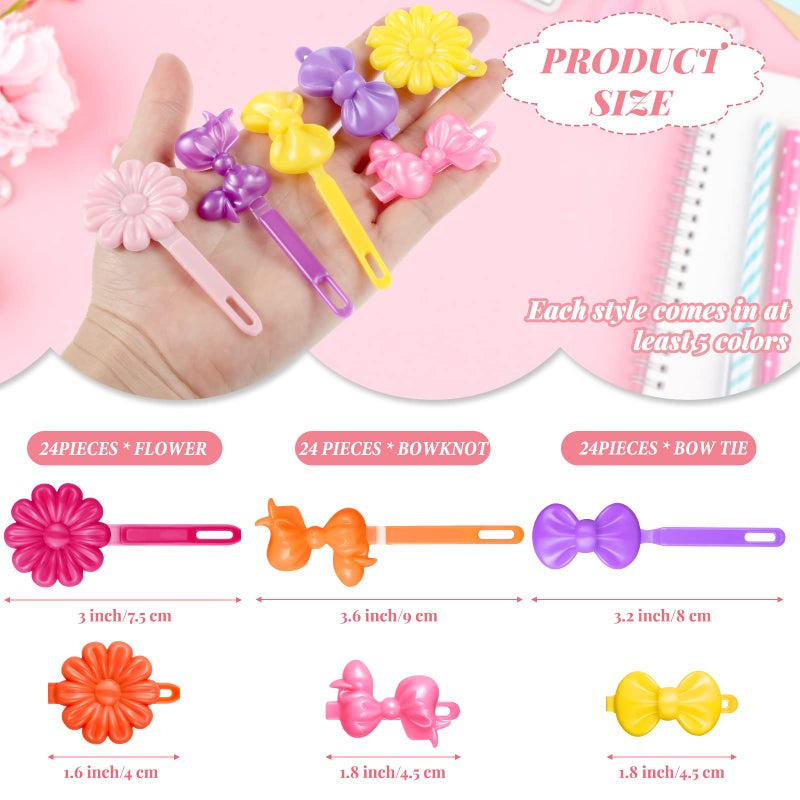 Janinka 72 Pieces Self-Hinge Plastic Hair Clips: 80s 90s Cartoon Colorful Cute Barrettes and Pins for Toddler Girls (Multicolor, Classic) - Image 2
