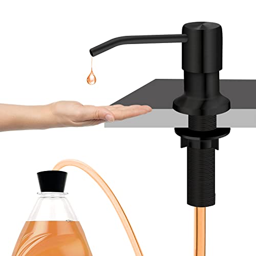 izolor Kitchen Sink Soap Dispenser, Under Sink Soap Dispenser Pump, Good Suction Pwer, 47" Extension Tube Connect to The Soap Contaner Directly, Say Goodbye to Frequent Refills (Black) - Image 1