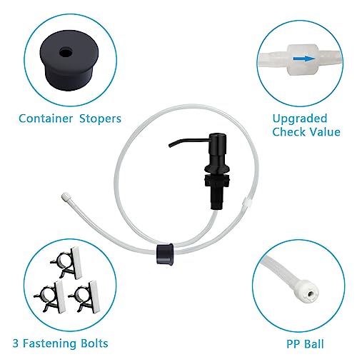 izolor Kitchen Sink Soap Dispenser, Under Sink Soap Dispenser Pump, Good Suction Pwer, 47" Extension Tube Connect to The Soap Contaner Directly, Say Goodbye to Frequent Refills (Black) - Image 4