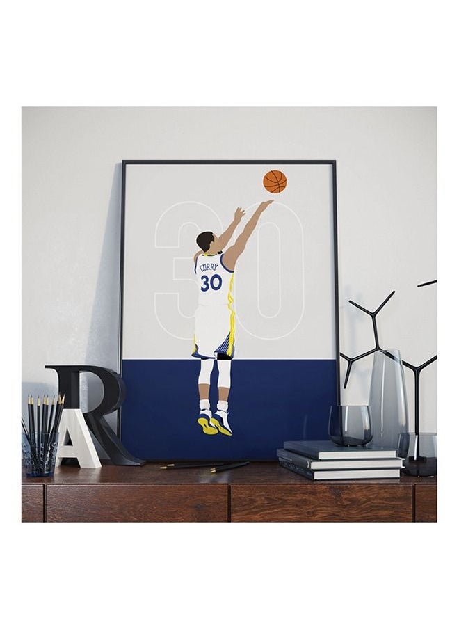 Boomah Accessories - Steph Curry Golden State Warriors Basketball Poster With Frame 30x40 cm - Image 1
