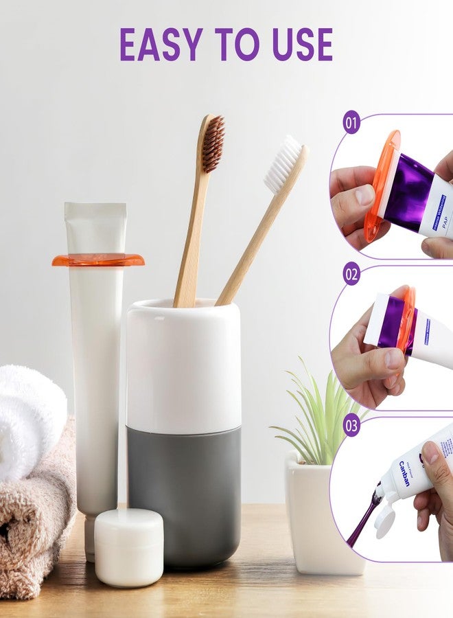 SMLBJUTE 5Pcs Plastic Tooth Paste Tube Squeezer Dispenser, Hanging Roller Tube Squeezer Holder for Saving Toothpaste Creams, Facial Cleanser and Paint, Kid-Friendly Bathroom Accessory (Transparent) - Image 3