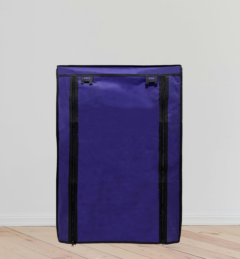 PHILOSHOP Shoe Rack Cover For Home Only for 4-Layer Portable Foldable Shoe stand Non Woven Zipper Fabric Cover (Dark Blue) - Image 1