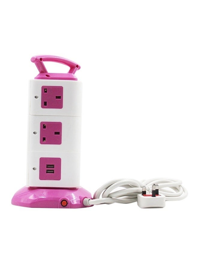 موزع الطاقة ذو 11 منفذًا مع منفذ USB باللونين الوردي والأبيض (طول 3 أمتار) هو موزع طاقة فائق الأداء وعالي السعة، مصمم للتعامل مع أنظمة الشحن الكبيرة مع إضافة لمسة لونية مميزة إلى مساحتك. يتميز بـ 11 منفذًا مستقلًا للتيار المتردد، ومنافذ شحن USB مدمجة، وسلك طاقة متين بطول 3 أمتار. - Image 3