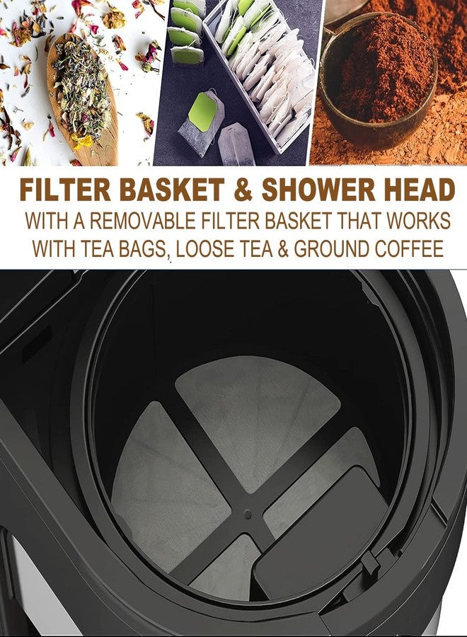 LITIFO Iced Tea Maker and Iced Coffee Maker Brewing System with 2.5-quart Pitcher, sliding strength selector for Taste Customization, Stainless Steel Decoration (Black 2.0) - Image 4