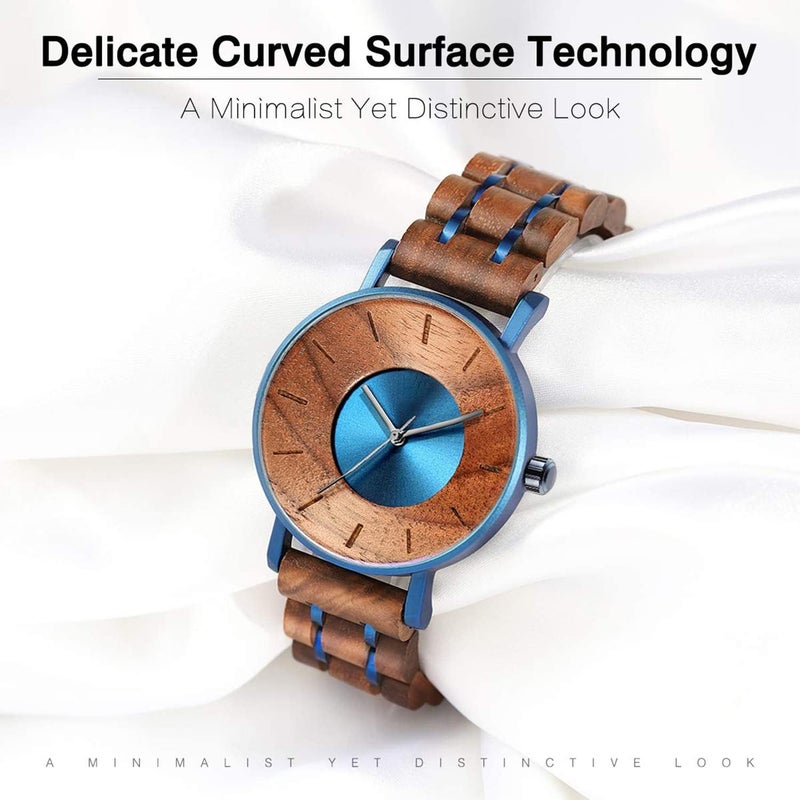 KASTWAVE Men's 42mm Handmade Wooden Watch with Adjustable Strap, Stylish Quartz Movement Vintage Design for Casual and Business Wear - Image 2