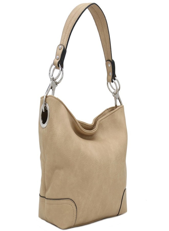 ALYSSA Hobo Shoulder Bag with Big Snap Hook Hardware - Image 1