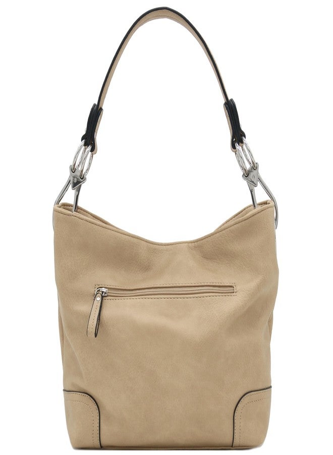 ALYSSA Hobo Shoulder Bag with Big Snap Hook Hardware - Image 5