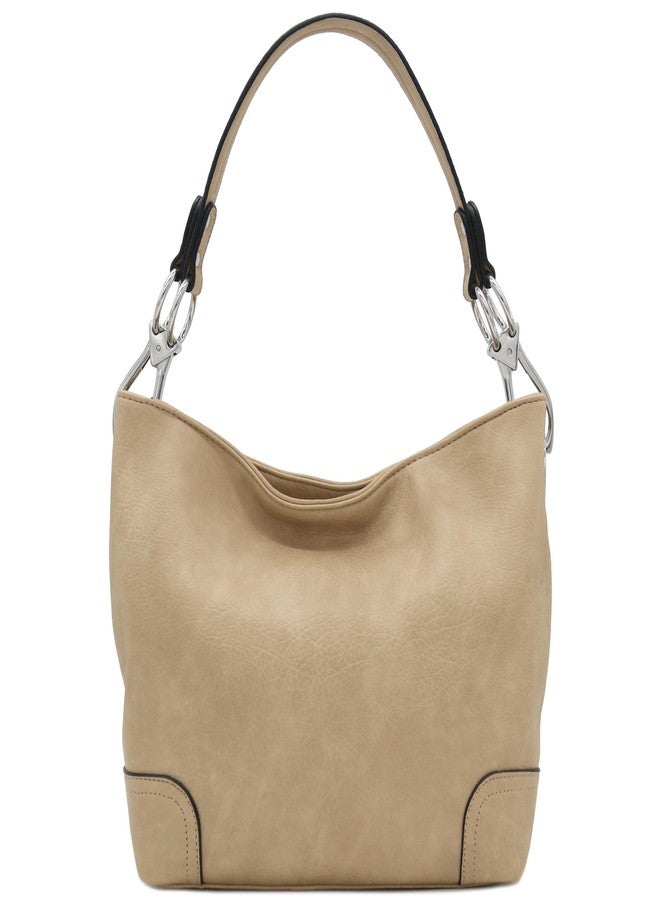 ALYSSA Hobo Shoulder Bag with Big Snap Hook Hardware - Image 2