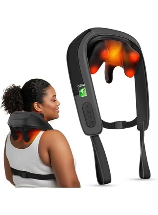 Cordless Neck & Back Massager – 6D Shiatsu Deep Tissue Massage with Heat for Neck, Shoulders & Back, Home & Office Use - Image 1