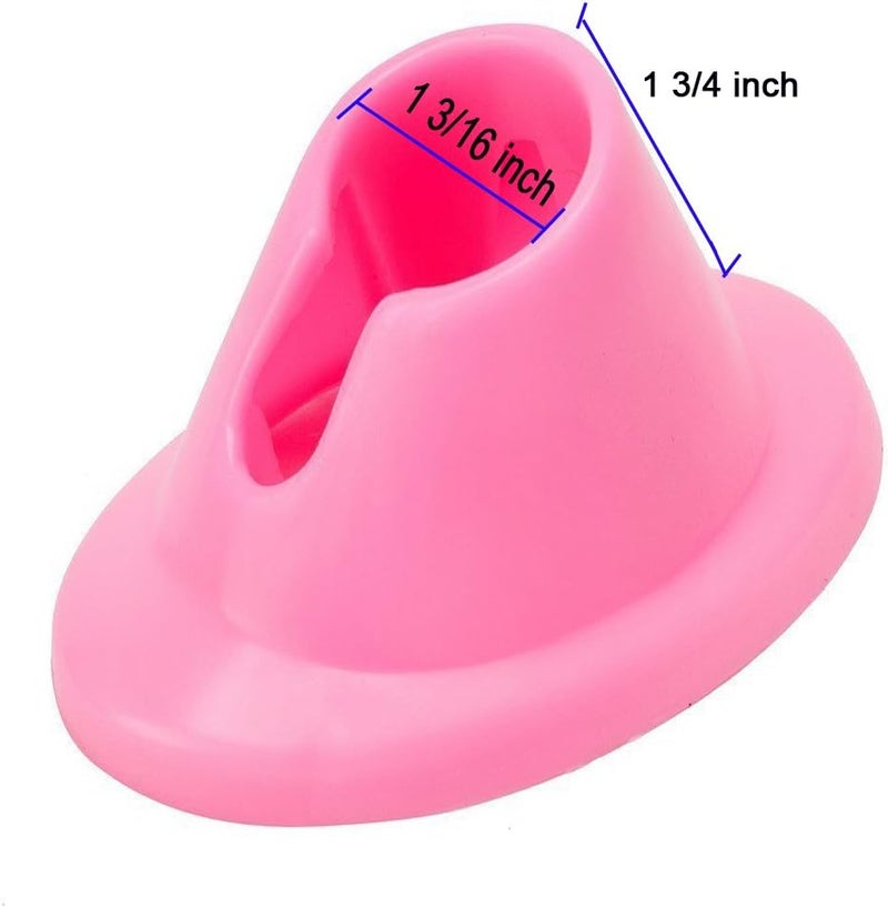 yueton 4pcs White and Pink Soft Rubber Nail Polish Bottle Holder Nail Art Manicure Tools - Image 2