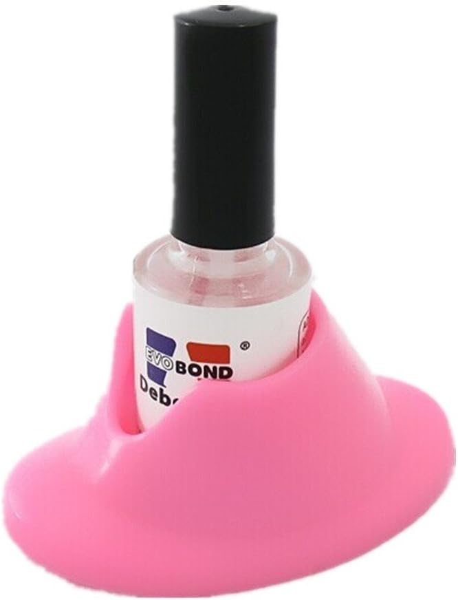 yueton 4pcs White and Pink Soft Rubber Nail Polish Bottle Holder Nail Art Manicure Tools - Image 3