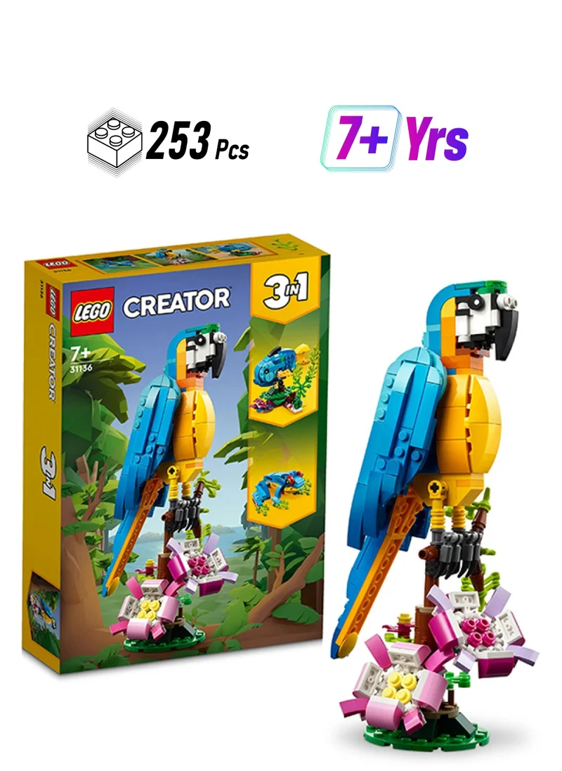 ليغو Creator Exotic Parrot 31136 Building Toy Set (253) Pieces