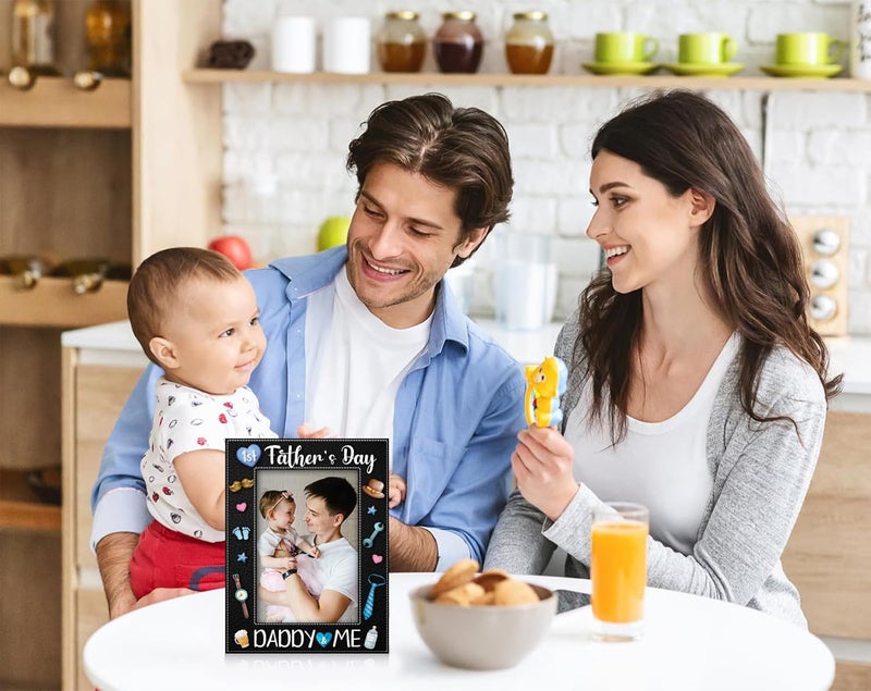 JUESMOS First Fathers Day Picture Frame Gifts for New Dad from Daughter Son Baby 4x6 Daddy and Me 1st Fathers Day Photo Frames for Newborn Baby Dad to be First Time Daddy Nursery Decor - Image 2