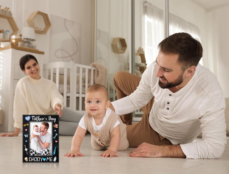 JUESMOS First Fathers Day Picture Frame Gifts for New Dad from Daughter Son Baby 4x6 Daddy and Me 1st Fathers Day Photo Frames for Newborn Baby Dad to be First Time Daddy Nursery Decor - Image 3