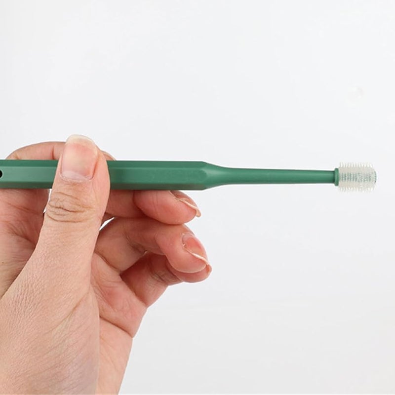 White Hexagon 360 Degree Dog Toothbrush Kit For Pet Teeth Health And Grooming - Image 5